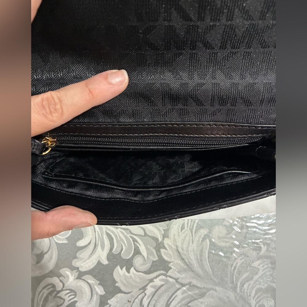 Michael Kors Black Quilted Clutch with Gold Accents - Picture 6 of 9